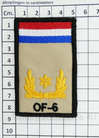 KL Nederlandse leger rangembleem met klittenband - met NLD vlag en NATO rang - generaals - 5 x 8 cm