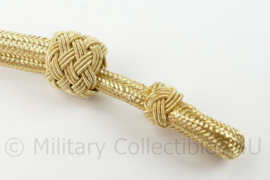 Goudkleurige kinriem voor platte pet Hoofdcommissaris Belgische Politie - 30 cm lang - origineel