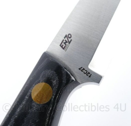 Enzo Brisa Necker 70 Scandi Knife met lederen schede - lengte 15,5 cm - origineel