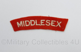 Britse leger Middlesex shoulder title - 10 x 3 cm - origineel
