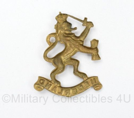 KL Nederlandse leger pet leeuw Nederland goudkleurig - zonder pinnen - 3,5 x 3 cm - origineel