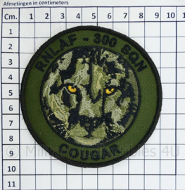 KLU Luchtmacht RNLAF 300 SQN squadron Cougar embleem - met klittenband - diameter 9 cm