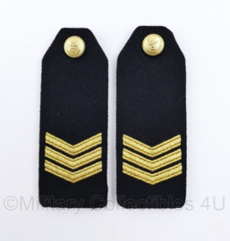 Koninklijke Marine epauletten paar - rang Sergeant - 14 x 5 cm - origineel  origineel
