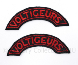 WO2 Canadees paar shoulder Titles Voltigeurs - 11,5 x 2,5 cm - origineel