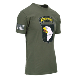 T-shirt 101st Airborne Division deluxe  - Groen - maat Small t/m Large
