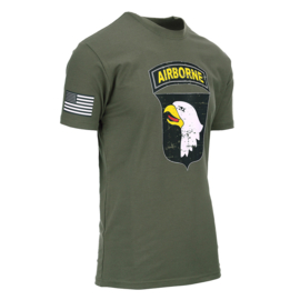 T-shirt 101st Airborne Division deluxe  - Groen - maat Small t/m XXL