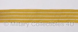 Marine mouwband  62mm breed - 2 meter lang - Kolonel - goud met 3 witte lijnen