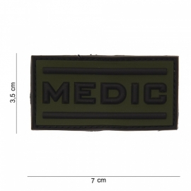 Embleem 3D PVC Medic - klittenband - 5 x 2,5 cm - groen