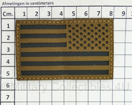 Amerikaanse leger infrarood patch - Coyote - met klittenband - Amerikaanse vlag Reversed  - 5 x 8 cm