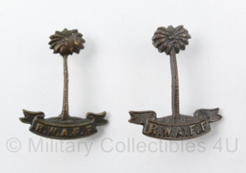 WO2 Britse WAFF Royal West African Frontier Force shoulder badges PAAR - 3 x 2,5 cm - origineel