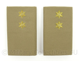 KL Landmacht bruine officiers epauletten Stratotex met rang Eerste Luitenant - afmeting 5 x 8,5 cm - origineel