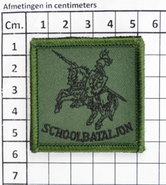 KL Nederlandse leger Schoolbataljon borstembleem - met klittenband - 5 x 5 cm - origineel
