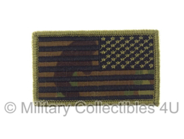 US Army American Flag met klittenband - black thread, reversed, non regulation - multicamo background