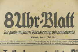 WO2 Duitse krant 8 Uhr Blatt 2 juli 1944 - 47 x 32 cm - origineel