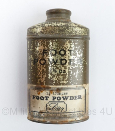 WO2 Britse Foot Powder in blikje 1 3/4 ounces 1940 - 5 x 3 x 9,5 cm - origineel