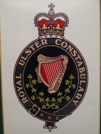 Britse Police Politie Royal Ulster Constabulary wandbord - 19 x 23,5 cm - origineel