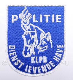 KLPD Koninklijke Landelijke Politie Dienst "Dienst Levende Have" embleem - afmeting 7 x 9 cm
