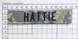US Army ACU camo branch tape naamlint met klittenband - Hattie - origineel