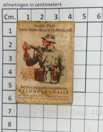 WO2 Duits luciferdoosje van echt hout - Wehrdienst Grenadierregiment Feldherrnhalle - 6 x 4 cm