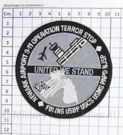 Embleem United we stand  Newark Airport 9-11 Operation terror stop - diameter 10 cm - origineel