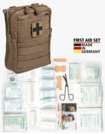 PRO 43-delige Tactical First Aid kit EHBO kit in Molle pouch IFAK met inhoud Made in Germany Leine Werke GMBH - COYOTE