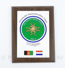 KL Nederlandse leger Provincial Reconstruction Team PRT-6 Uruzgan wandbord - 15,5 x 1,5 x 20 cm - origineel