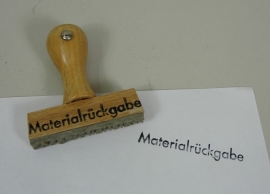 Stempel "Materialrückgabe"