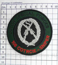KCT Korps Commandotroepen Dutch Special Forces 108 COTRCIE SNIPER embleem - met klittenband - diameter 9 cm