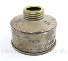 Wo2 Duitse Civiele gasmasker filter Drager - maker Adolf Wuttke - gebruikt - origineel