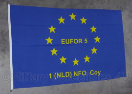 Defensie Banja Luka Bosnië Kompaniegebouw EUFOR 5 1(NLD)NFO Coy vlag - 226 x 140 cm - origineel