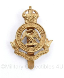 WO2  Britse cap badge Royal Bucks Hussars Kings Crown  - 5 x 3,5 cm - origineel