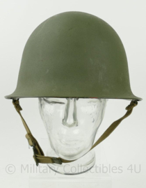 Franse leger M51 helm met camo en khaki hoes - zeer goede staat - origineel
