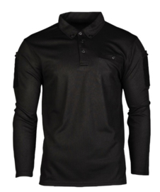 Tactical Quick Dry Poloshirt lange mouw - met klittenband op de mouwen - ZWART - nieuw gemaakt