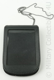 Nederlandse Politie Rotterdam/Rijnmond lederen brevet houder met halsketting- 11½ x 8 x 2 cm -  nieuw - origineel
