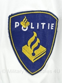 Nederlandse Politie wit overhemd lange mouw - MET EMBLEMEN - Heren of Dames maten - origineel