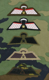 KMARNS Korps Mariniers set van 5 Parawing Brevet C in lijst - 23,5 x 1 x 32,5 cm - origineel
