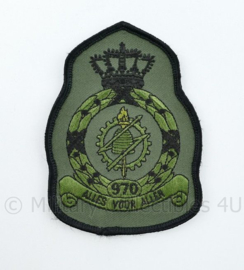 KLU Luchtmacht RNLAF 970 Squadron embleem - alles voor allen -  met klittenband - 11,5 x 8 cm - origineel