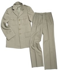 Frans officiers uniform met broek - Groen - dikke stof - origineel