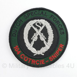 KCT Korps Commandotroepen Dutch Special Forces 104 COTRCIE SNIPER embleem - met klittenband - diameter 9 cm