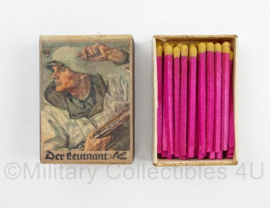 WO2 Duits luciferdoosje van echt hout - Der Leutnant - 6 x 4 cm