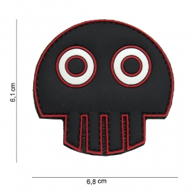 Embleem 3D PVC - met klittenband - Big Eye Skull - 6,8 x 6,1 cm