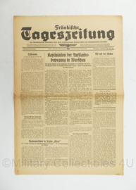 WO2 Duitse krant Frankische Tageszeitung nr. 233 4 oktober 1944 - 47 x 32 cm - origineel