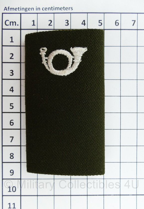 Set van 5 stuks KL Epauletten met posthoorn- 8,5 x 5 cm - origineel