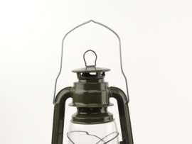 Antieke groene stormlantaarn 28 cm hoog - nieuw gemaakt