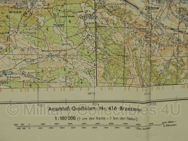 Duitse stafkaart Sonderausgabe 1940 Polen Brody Blatt 394 - 90 x 76,5 cm. schaal 1:100000 - origineel