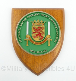 Provinciaal Militair Commando tevens Garnizoenscommando Zuid-Holland wandbord - 14 x 1,5 x 18 cm - origineel
