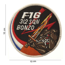 Embleem stof F16 316 Sqn Bonzo -  10 cm. rond
