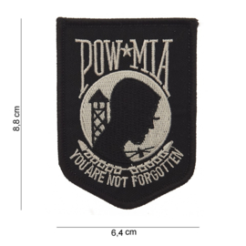 Embleem stof POW MIA You are not forgotten 8,8 x 6,4 cm.