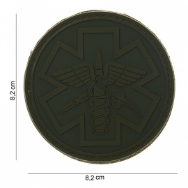 Embleem 3D PVC Para Medic - groen - Klittenband - 8,2 cm diameter