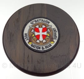 Wandbord Noorse 12th Battaljon Nation and Rear Support - diameter 16 cm - Origineel